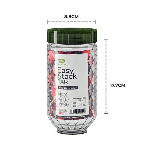 Easy Stack Jar Pack of 2 Medium- (850ml)