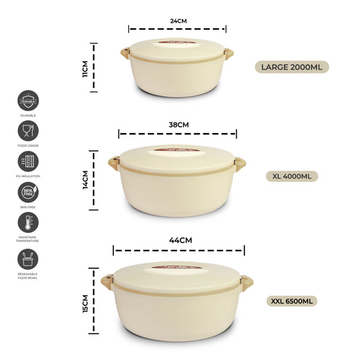 Chef Food Warmer Pack of 3 Hot Pot