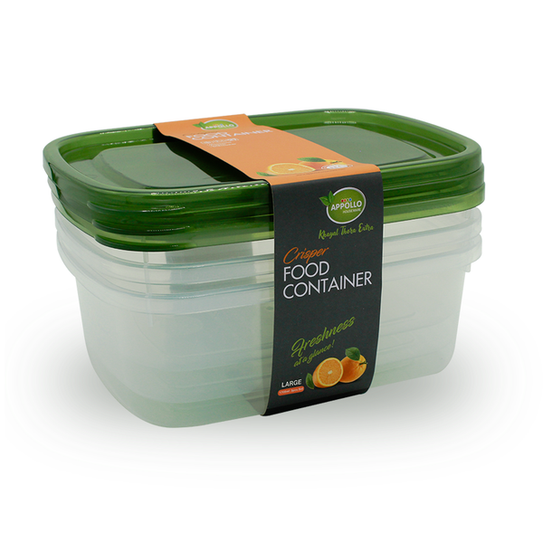 Crisper Food Container 3 Pcs Set Large 1700ML – Appollo Store