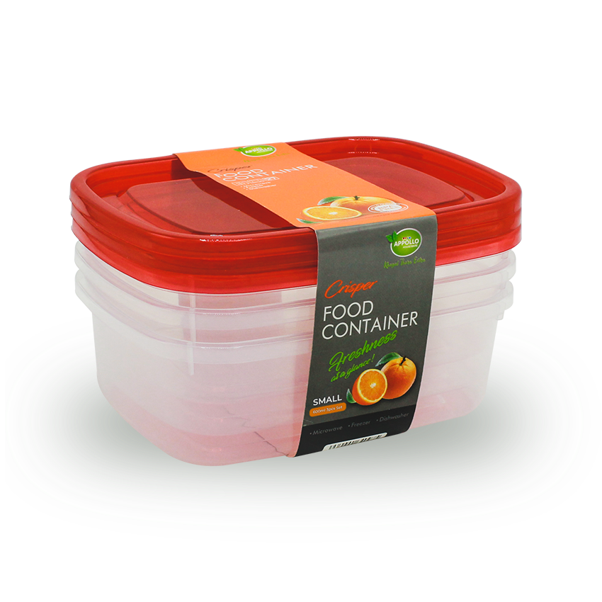 Crisper Food Container Small - (600ml) Red