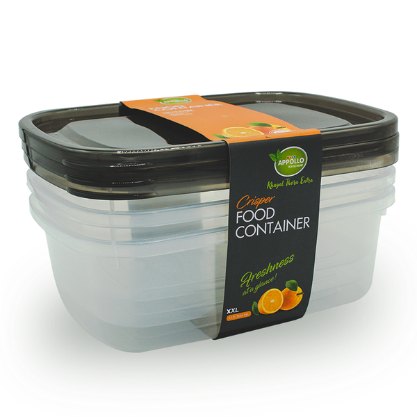 Crisper Food Container 3 Pcs Set Double Extra Large 4000ML – Appollo Store
