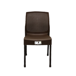 A brown Empire chair with a breathable weave pattern and anti-slip legs.