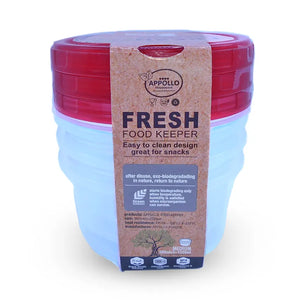 Fresh Food Container 3pcs Set Red Medium 500ml