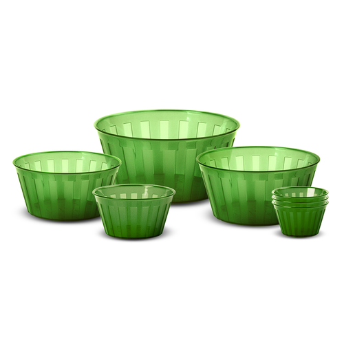 Milan Bowl 7 Piece Set in Green