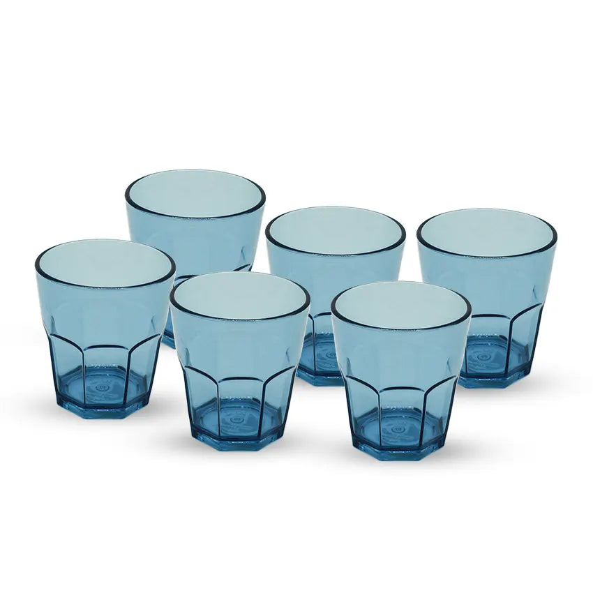Party Acrylic Glass Model-4 6 pcs set in blue 250ml