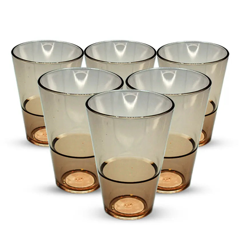 Party Acrylic Glass Model-6 6 pcs set in amber 250ml