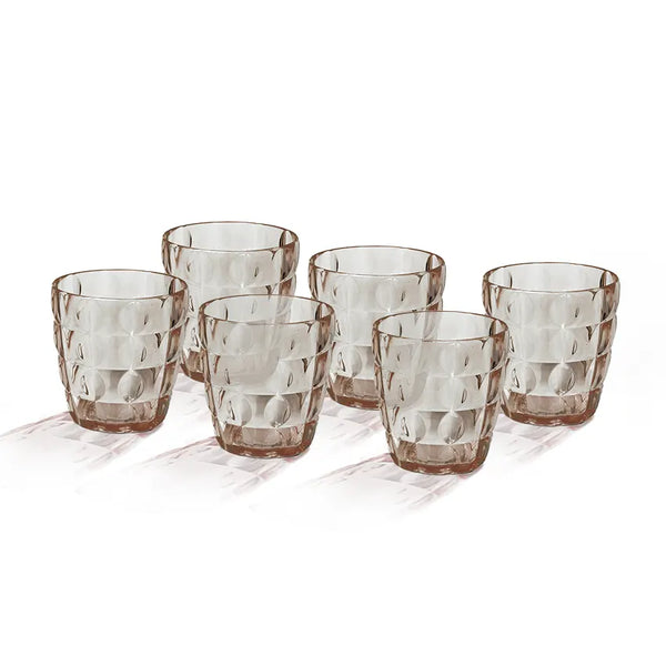 Real Acrylic Glass Model-1 6 pcs set in amber 400ml
