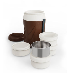 Riwayat Lunch Carrier  3 Steel Bowls with 1 Salad Bowl