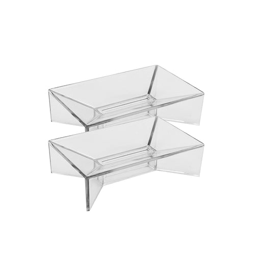 Two clear acrylic boxes on a white background