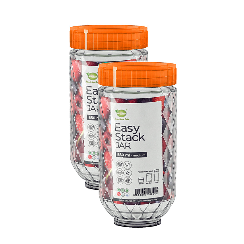 Easy Stack Jar Pack of 2 Medium- (850ml)