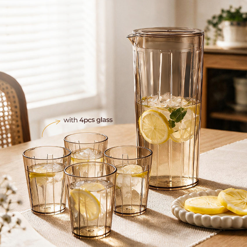Fashion Acrylic Water Bottle with 4 Glasses