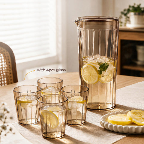 Fashion Acrylic Water Bottle with 4 Glasses