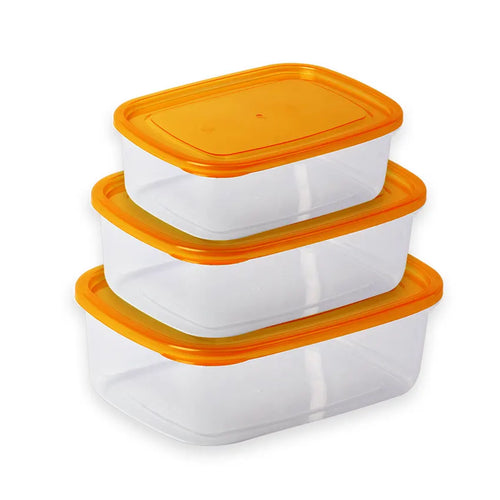 Crisper Food Container 3pcs Set S/M/L Orange