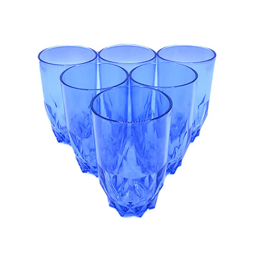 Party Acrylic Glass Model -11 6 pcs set in Blue - 250ml