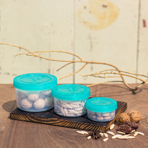 Smart Jar Mini - Pack of 3 (Small-Medium-Large) with dry fruits