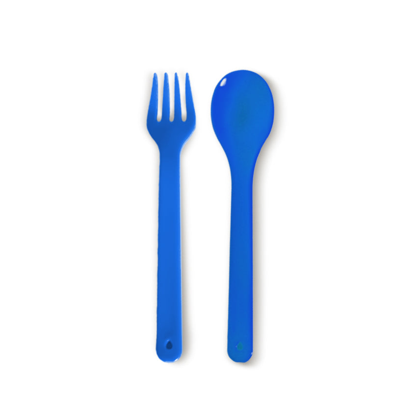 blue saga cutlery spoon fork in blue